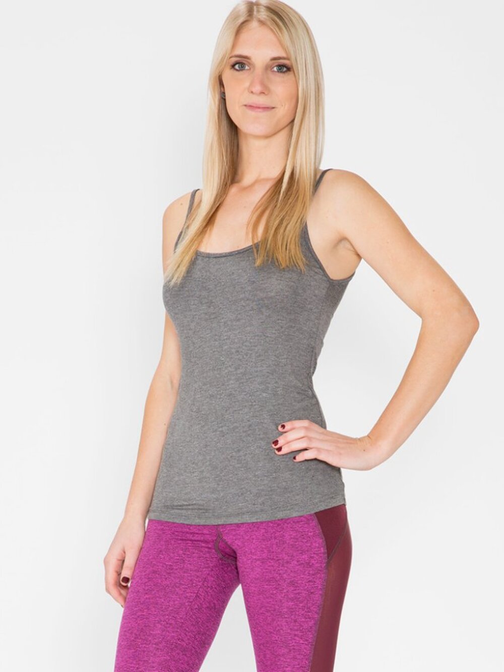 NWT Amour Vert Women's Camille Basic Tank Anthracite Size M
